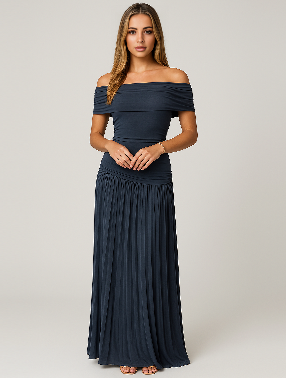 Off-Shoulder Maxi Jurk | Navando