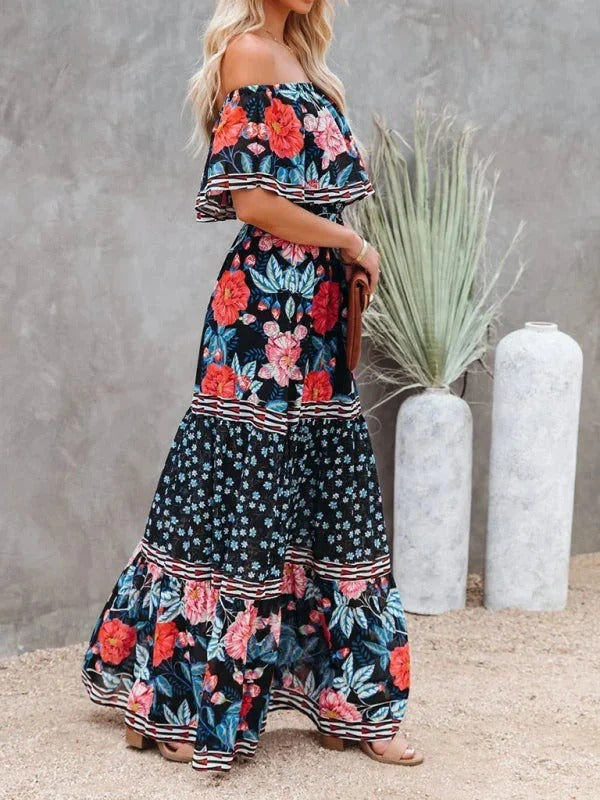 Off-Shoulder Maxi Jurk | Navando