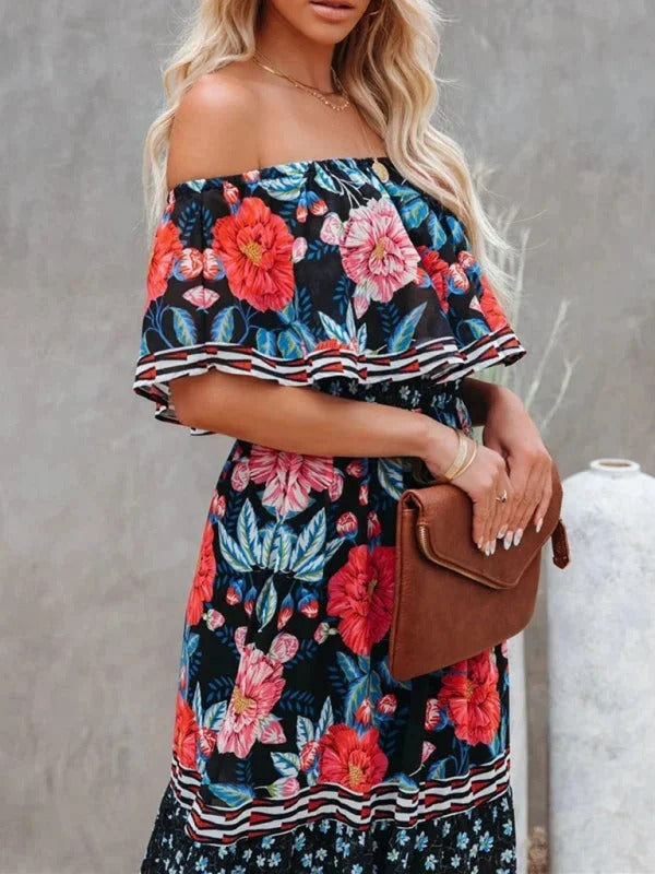 Off-Shoulder Maxi Jurk | Navando