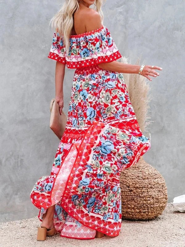 Off-Shoulder Maxi Jurk | Navando