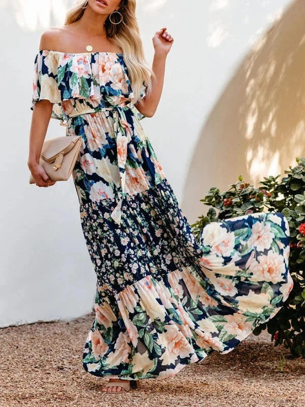 Off-Shoulder Maxi Jurk | Navando