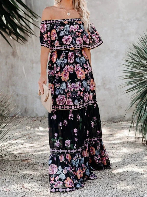 Off-Shoulder Maxi Jurk | Navando