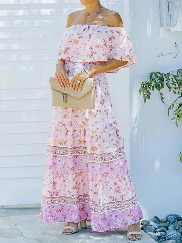 Off-Shoulder Maxi Jurk | Navando