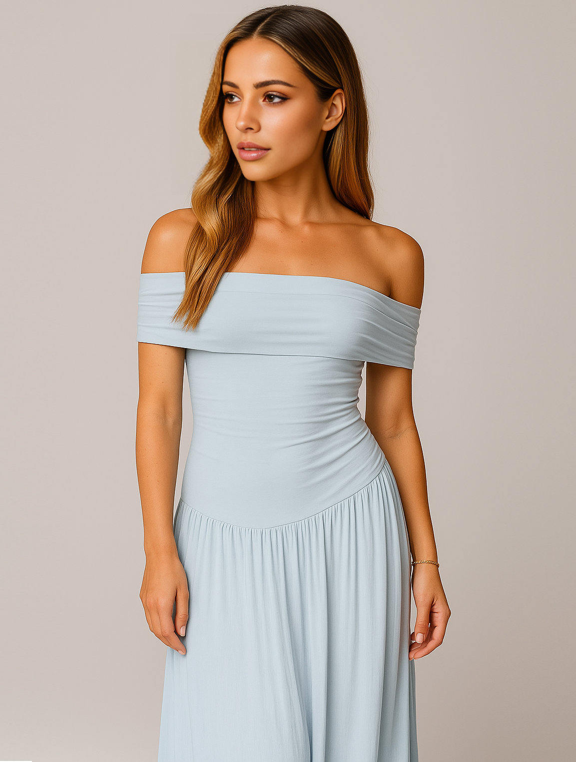 Off-Shoulder Maxi Jurk | Navando