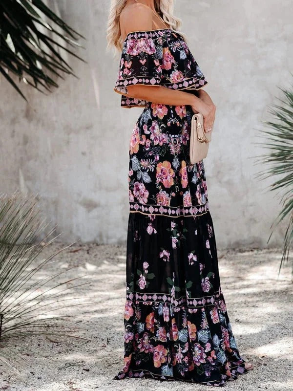 Off-Shoulder Maxi Jurk | Navando