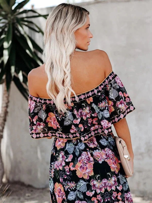Off-Shoulder Maxi Jurk | Navando
