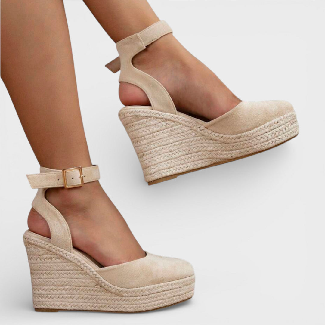 Onbekend | Geweven sleehaksandalen met enkelbandje 0