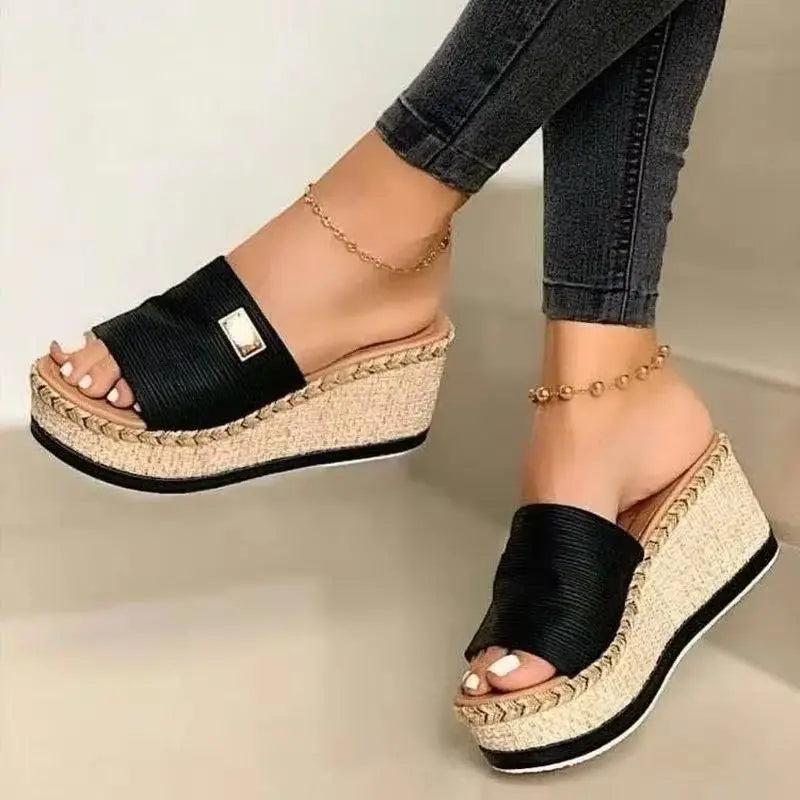 Open Instapsandalen Met Plateauzool | Navando