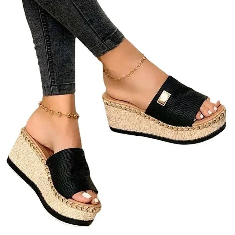 Open Instapsandalen Met Plateauzool | Navando