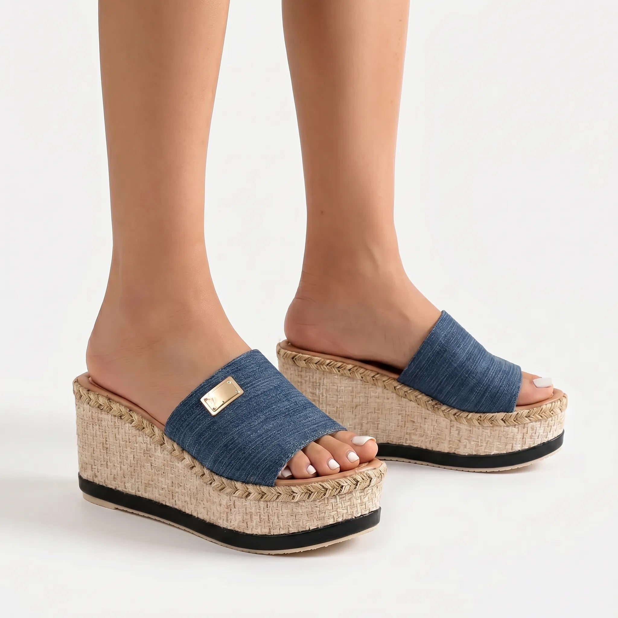Open Instapsandalen Met Plateauzool | Navando
