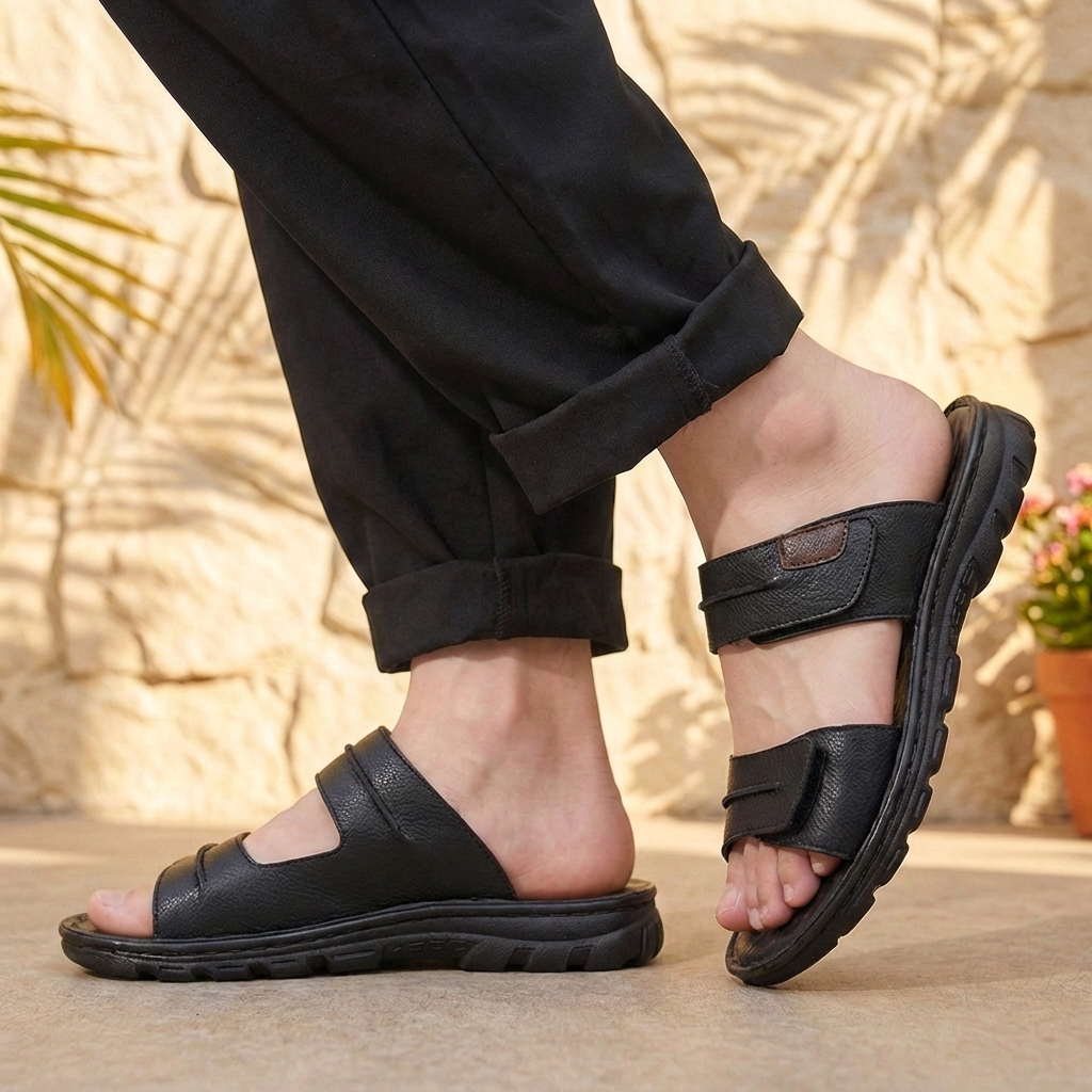 Open Sandalen Met Dubbele Banden | Navando