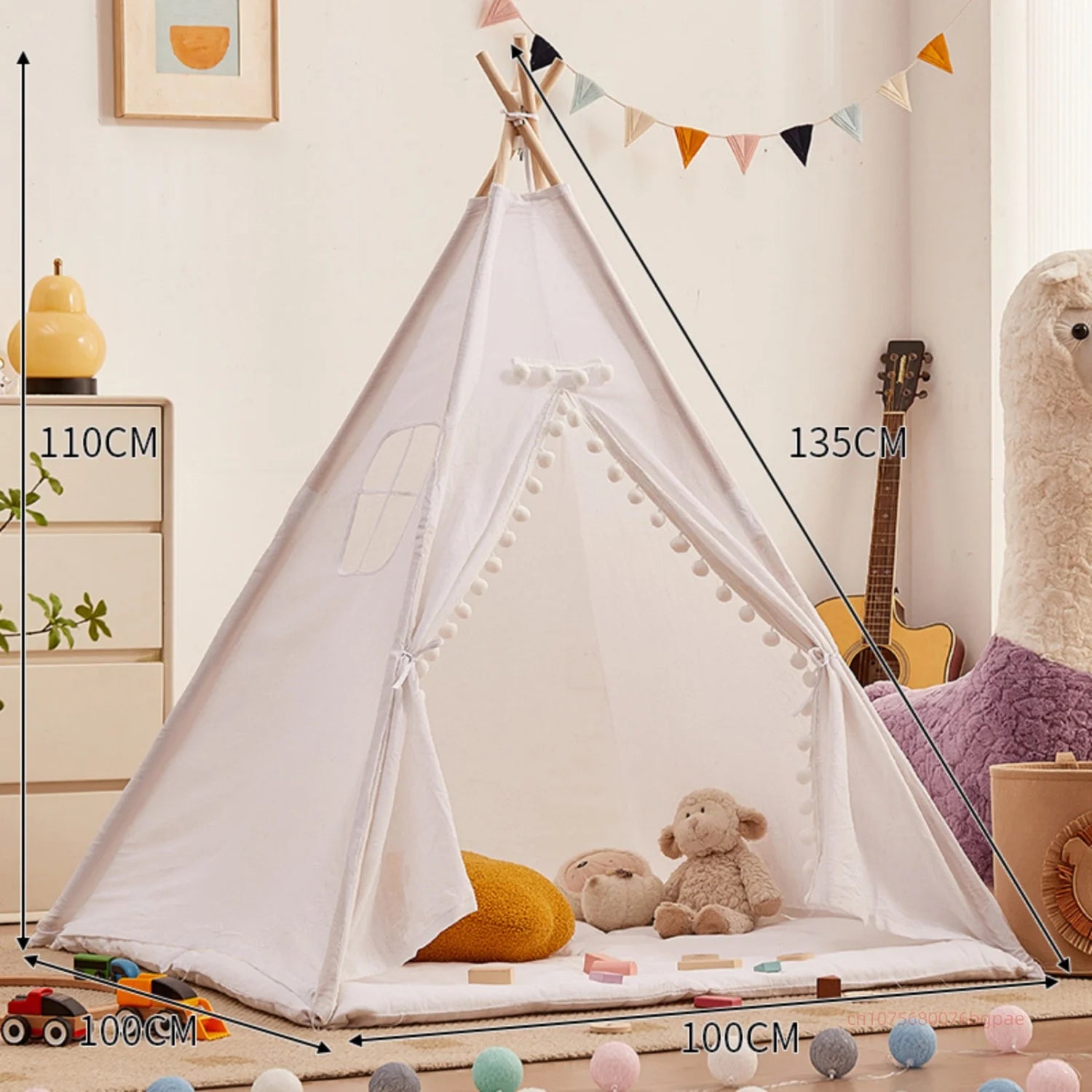 Opvouwbare Kindertent Met Houten Palen | Navando