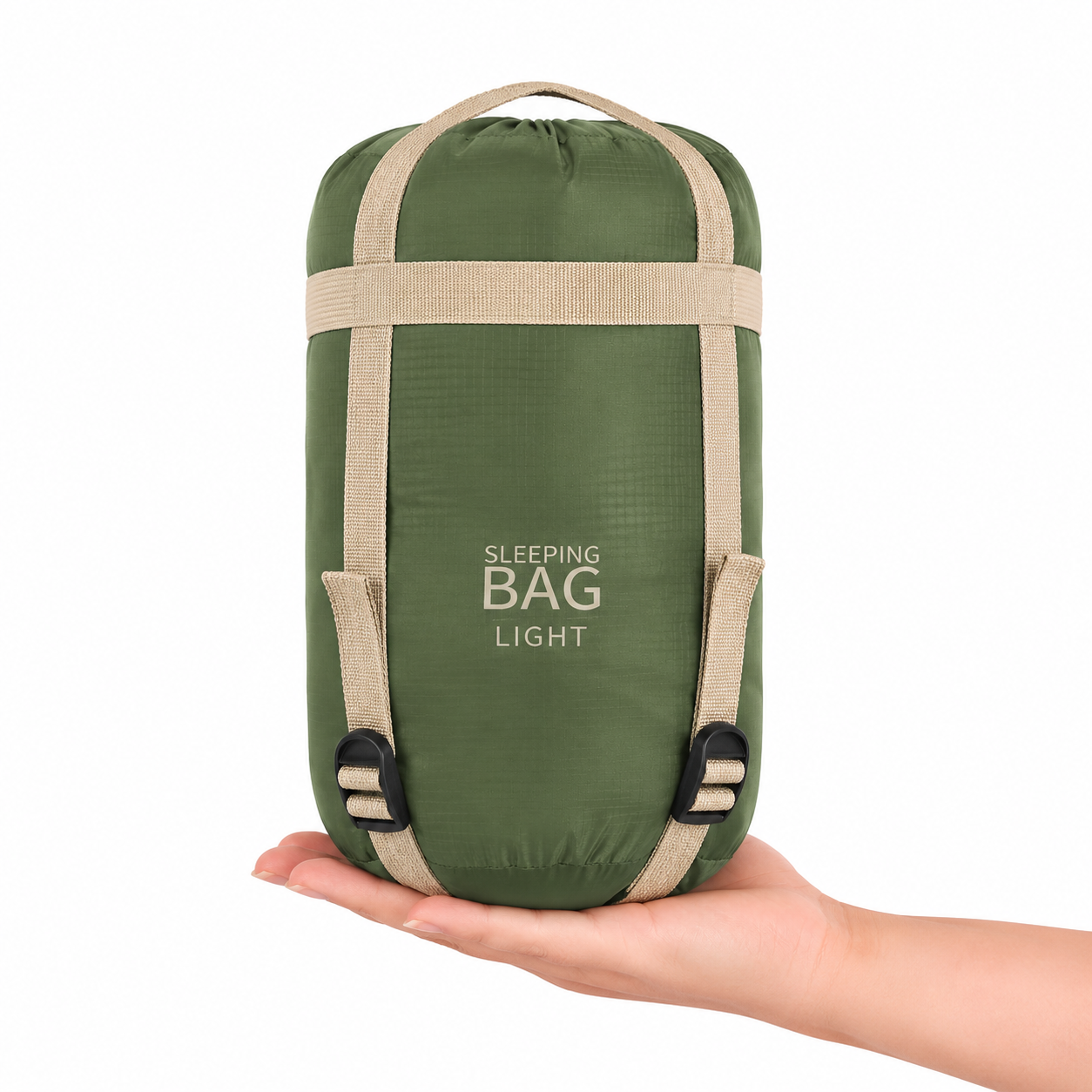 Outdoor Essentials | Dubbellaagse slaapzak met compressiesysteem Legergroen
