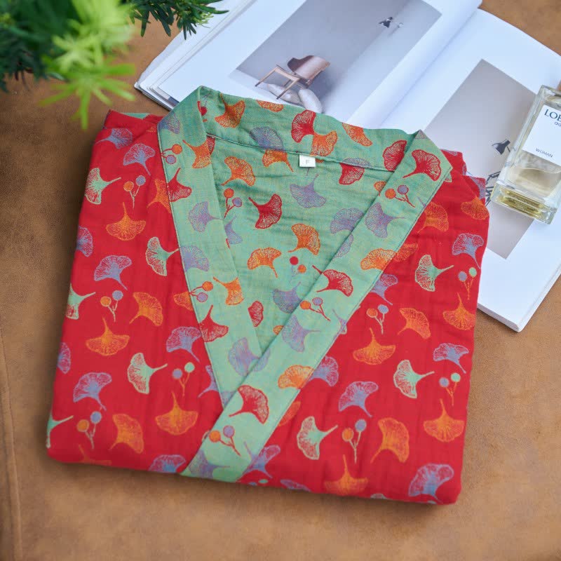 Ownkoti | Tweekleurige katoenen kimono-jas 4