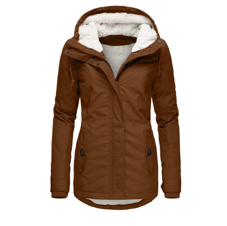 Polyester damesjack, water- en winddicht, elegante winterstijl 2
