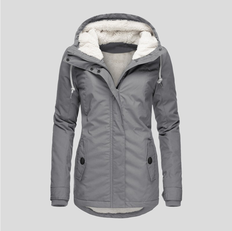 Polyester damesjack, water- en winddicht, elegante winterstijl 3