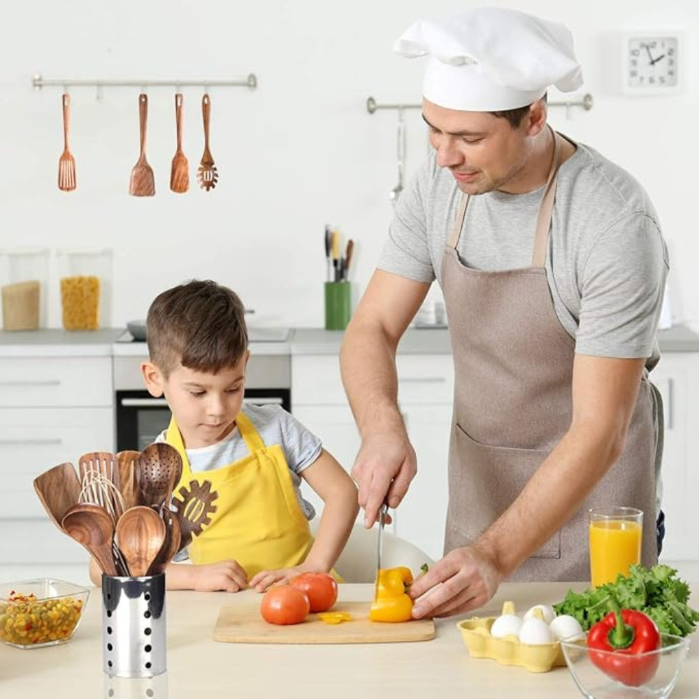 Premium | Teakhouten kookgerei set met 7 delen 2