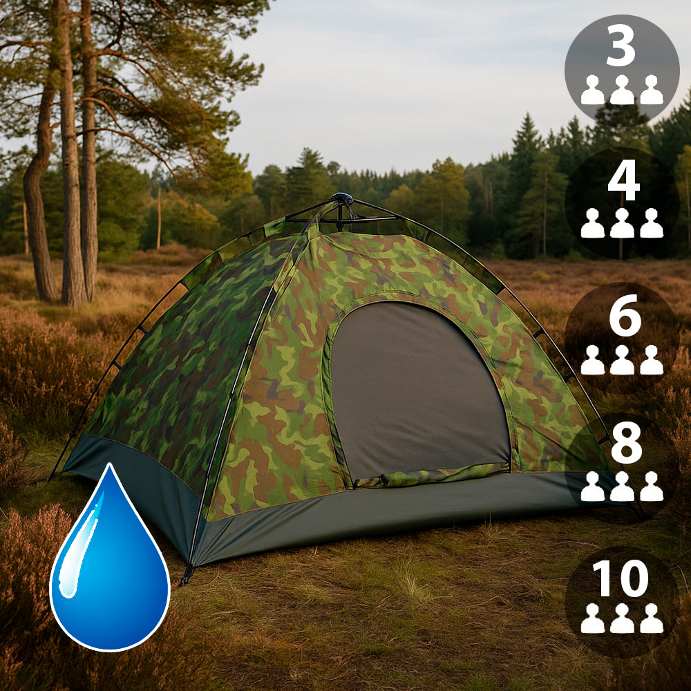 Quick-Up | Weerbestendige camouflage tent met automatisch snelsysteem 1