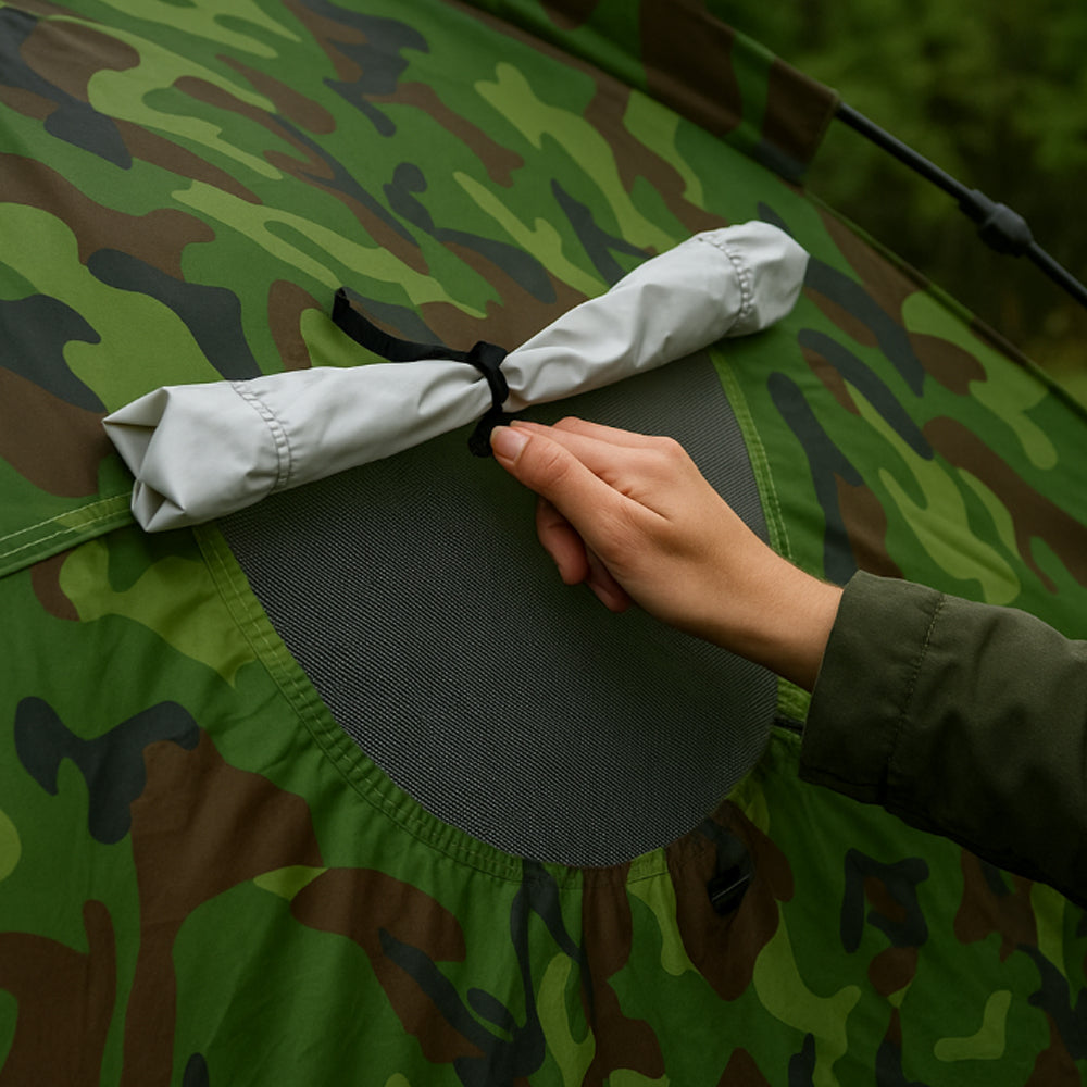 Quick-Up | Weerbestendige camouflage tent met automatisch snelsysteem 7