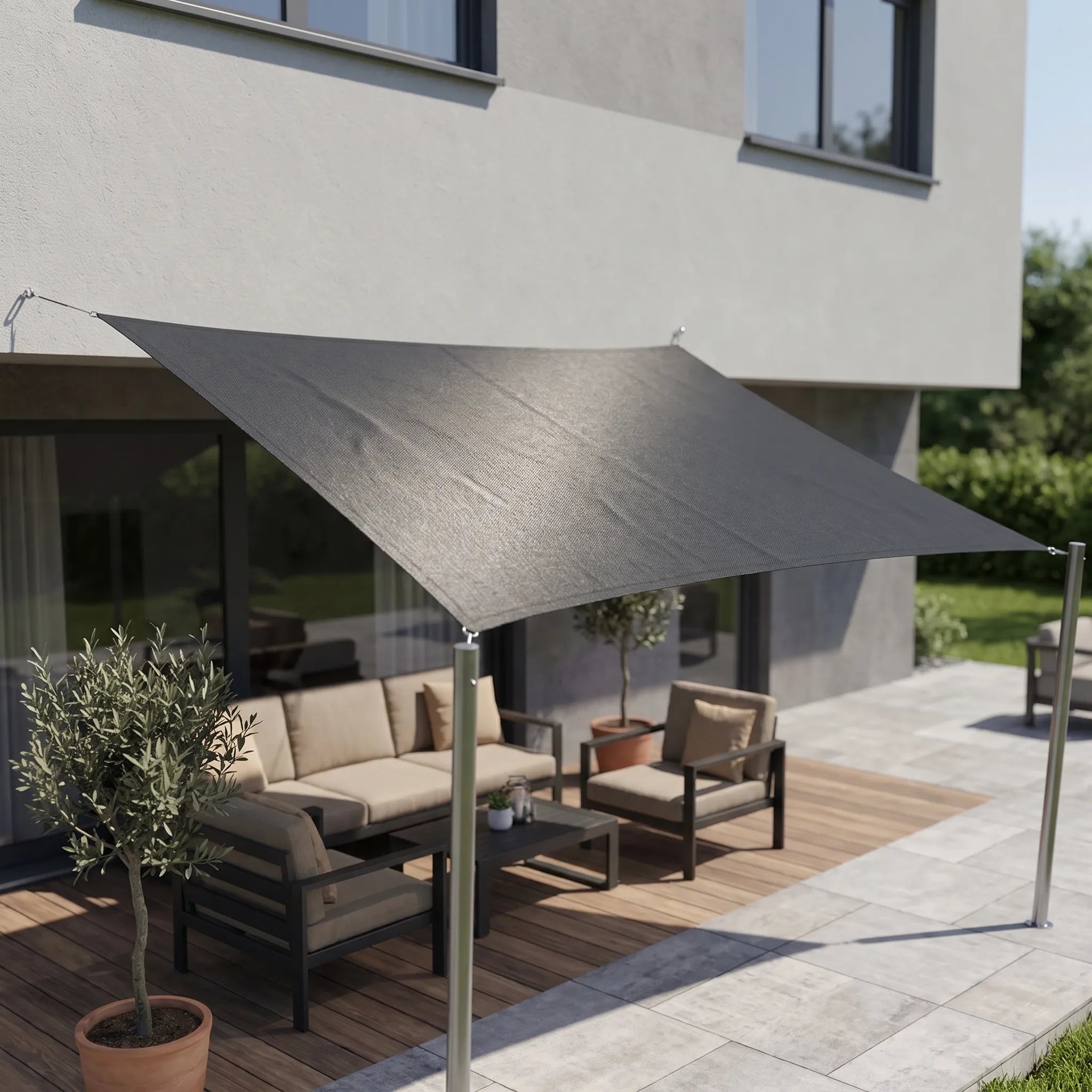 Rechthoekig Schaduwdoek Voor De Tuin | Navando