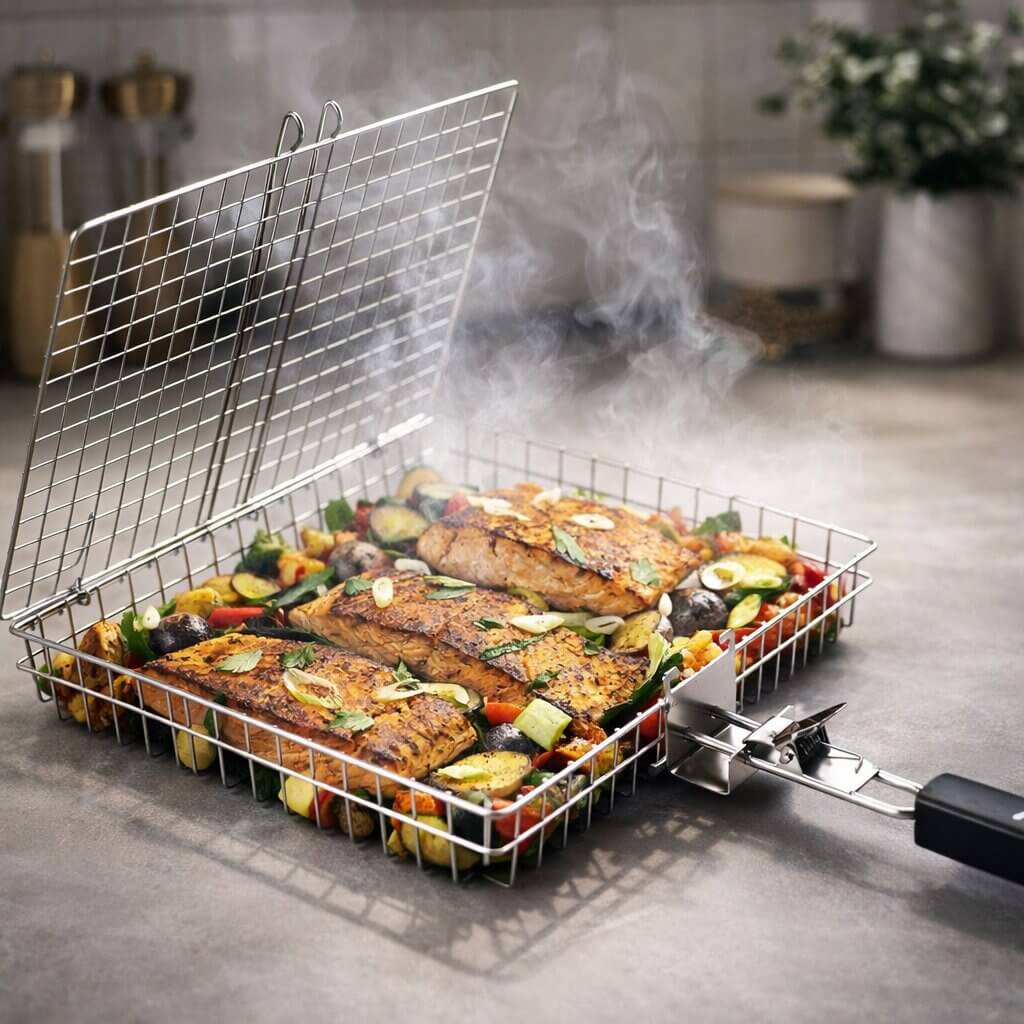 Rechthoekige Barbecuekorf Met Handvat | Navando
