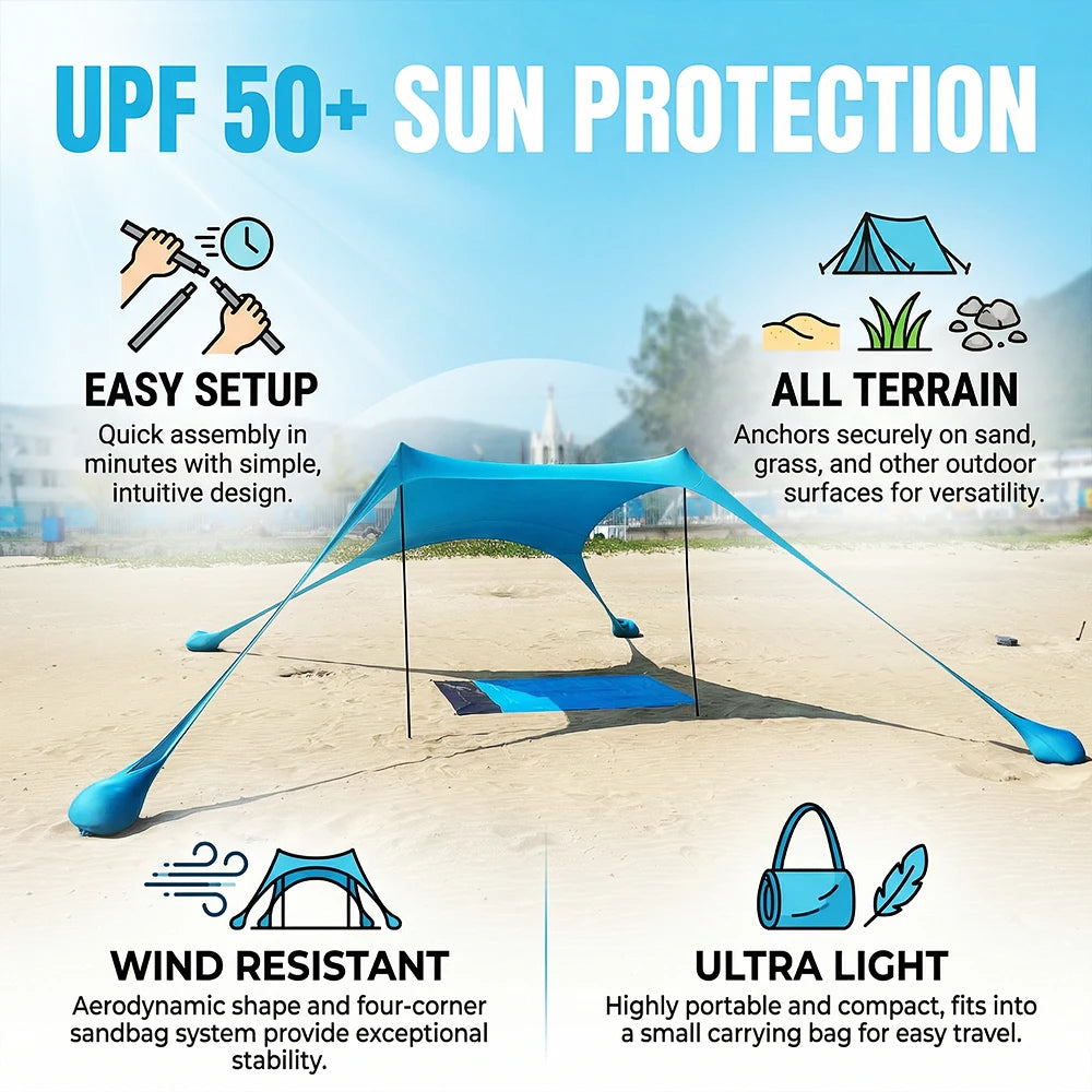 Rekbare Open Strandtent | Navando