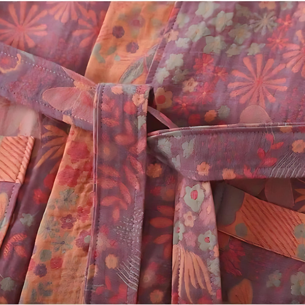 Rosewood Charm | Katoenen badjas met vintage prints 5