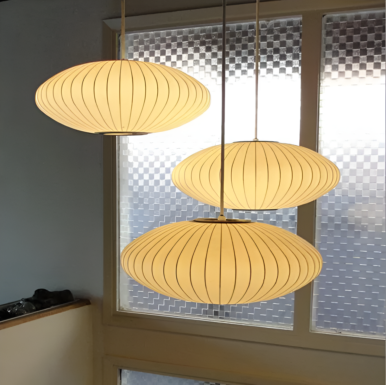 RoundRipples | Witte stoffen hanglamp met ronde luifel 5