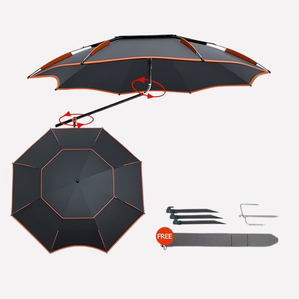 Ruime Donkergekleurde Kantelbare Outdoor Visparaplu | Navando