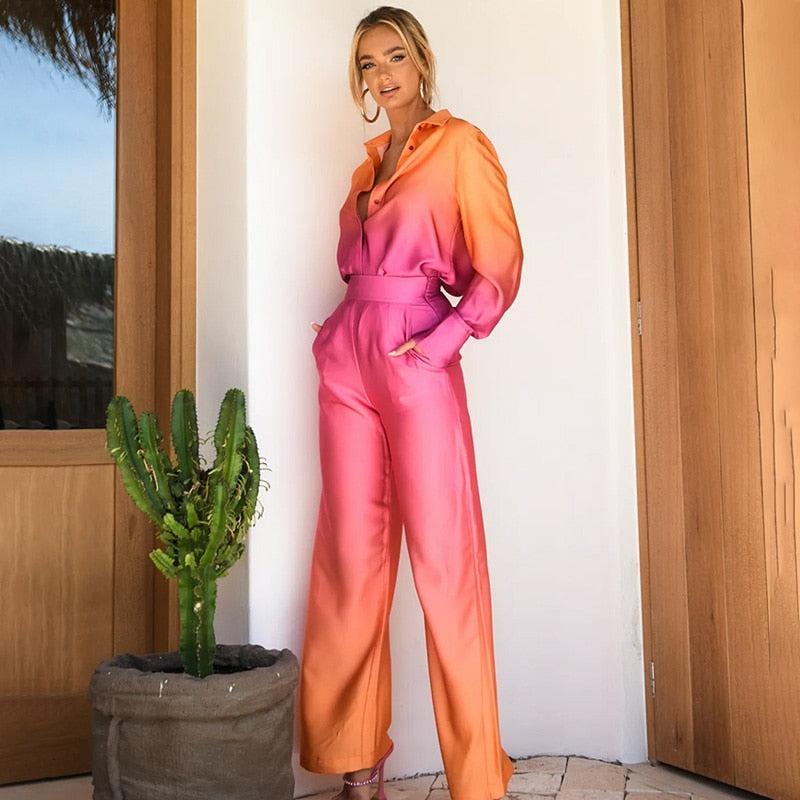 Elena - Elegantes zweiteiliges Set mit geraden Hosenbeinen für Damen - Stilvolle und einzigartige Outfits