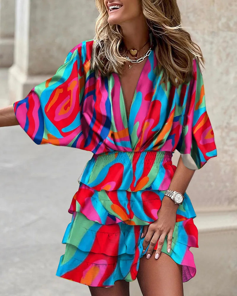 Robe Jasmia - Mini Robe Stylée à Imprimé