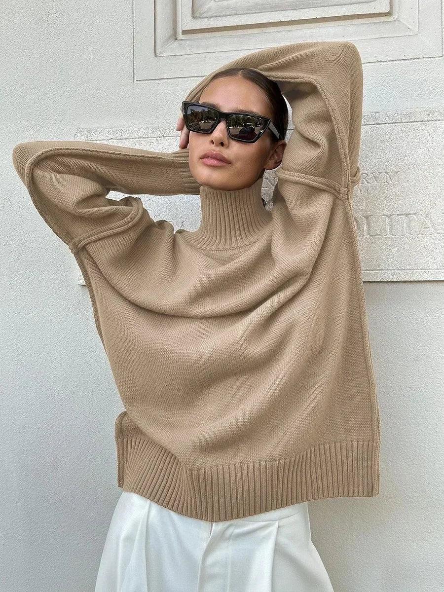 Isabelle - Dames Gebreide Luxe Trui met Colkraag
