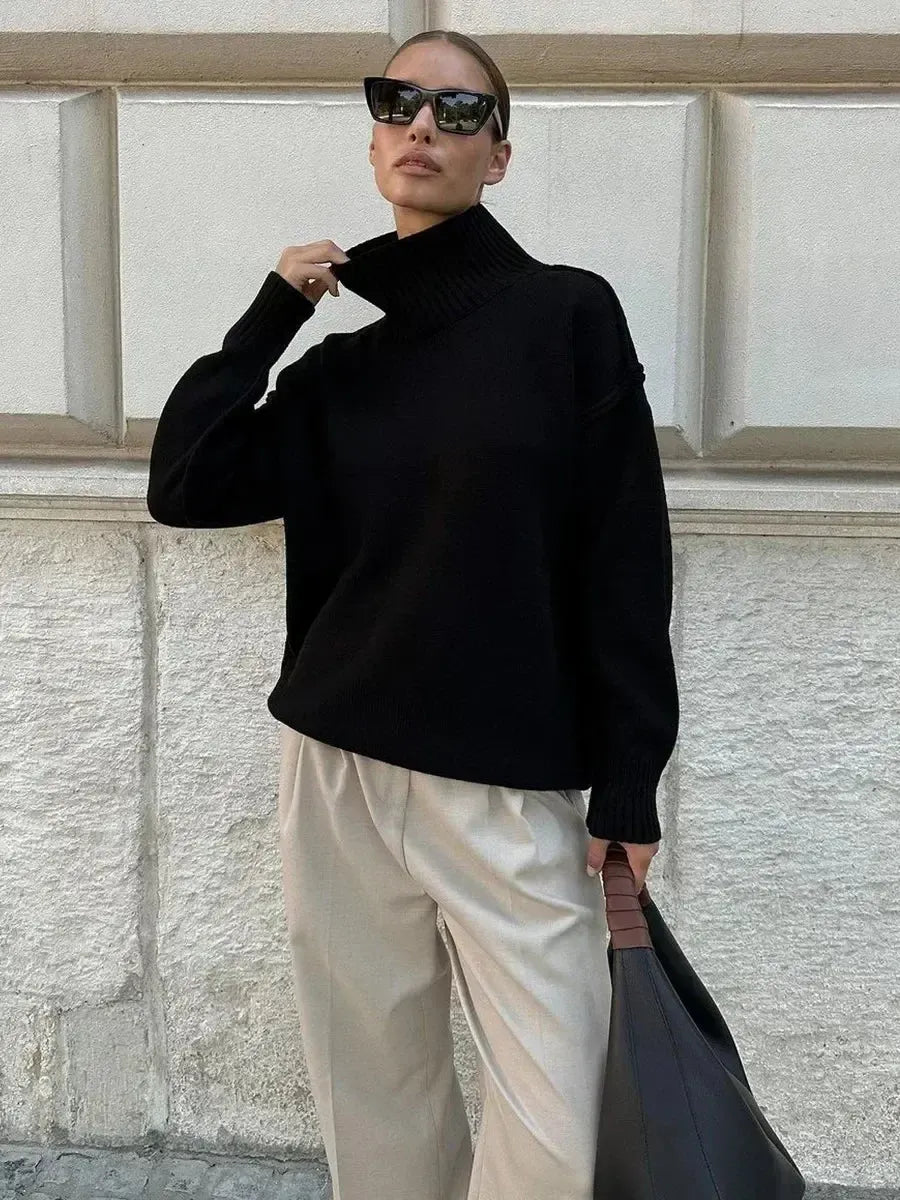 Isabelle - Dames Gebreide Luxe Trui met Colkraag