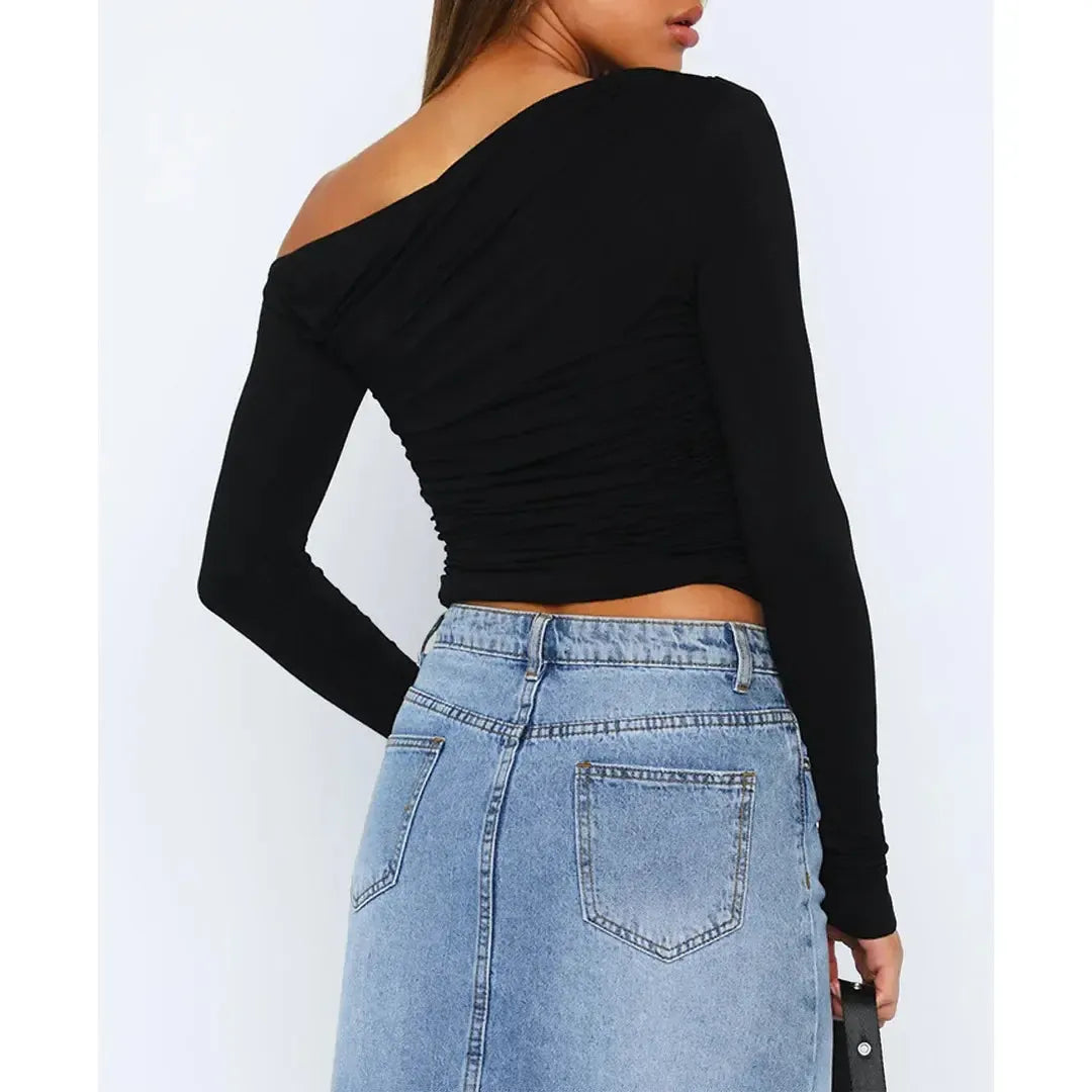 Sofia - One-Shoulder-Top mit langen Ärmeln für Damen