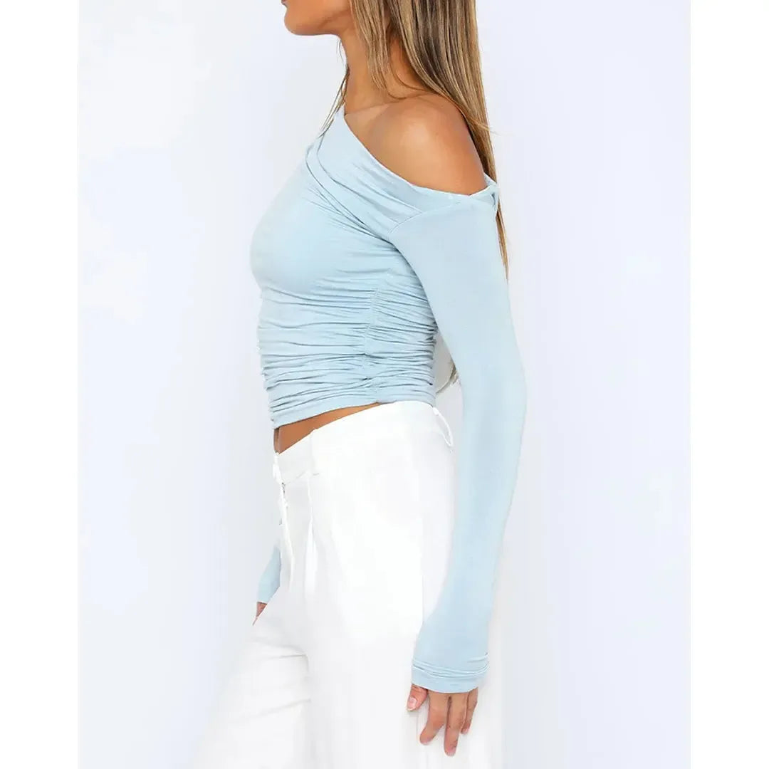 Sofia - One-Shoulder-Top mit langen Ärmeln für Damen