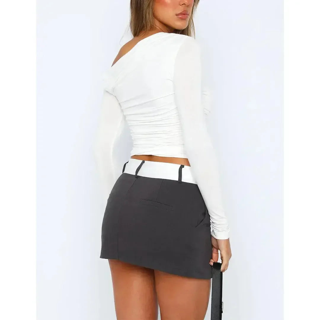 Sofia - One-Shoulder-Top mit langen Ärmeln für Damen