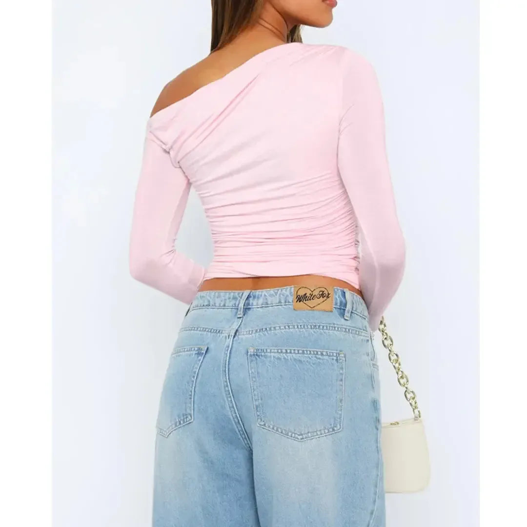 Sofia - One-Shoulder-Top mit langen Ärmeln für Damen