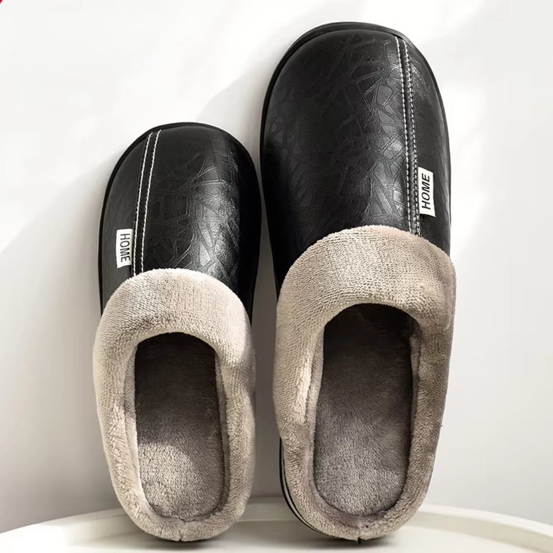 SOLENNE | Leren kussenslippers met dempend voetbed 3