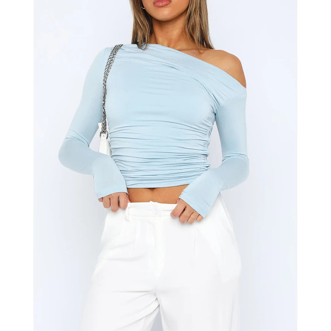Sofia - One Shoulder Lange Mouwen Top Dames