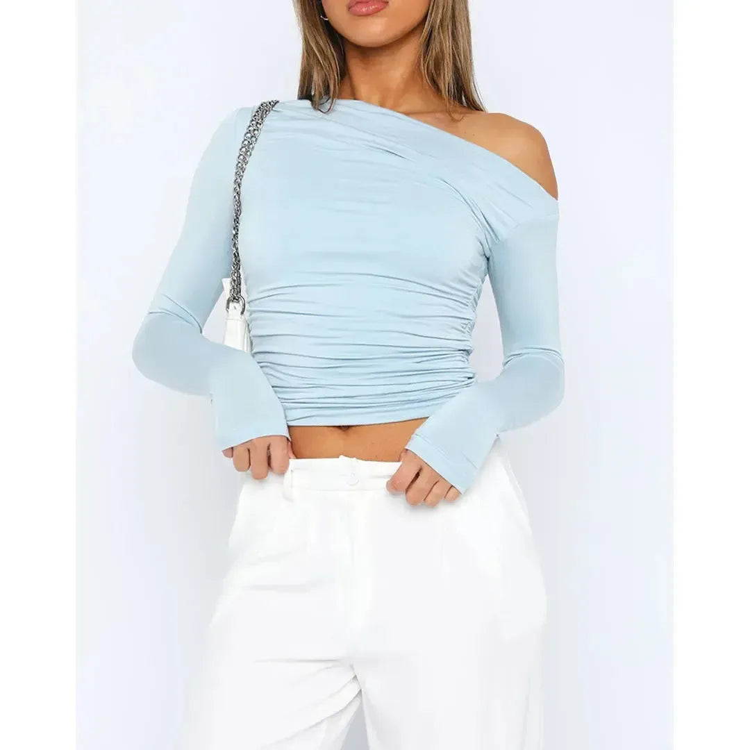 Sofia - One-Shoulder-Top mit langen Ärmeln für Damen