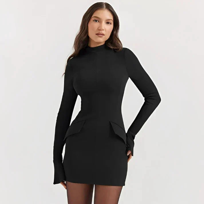 Satijnen mini-jurk voor dames met A-lijn en elegant silhouet 5
