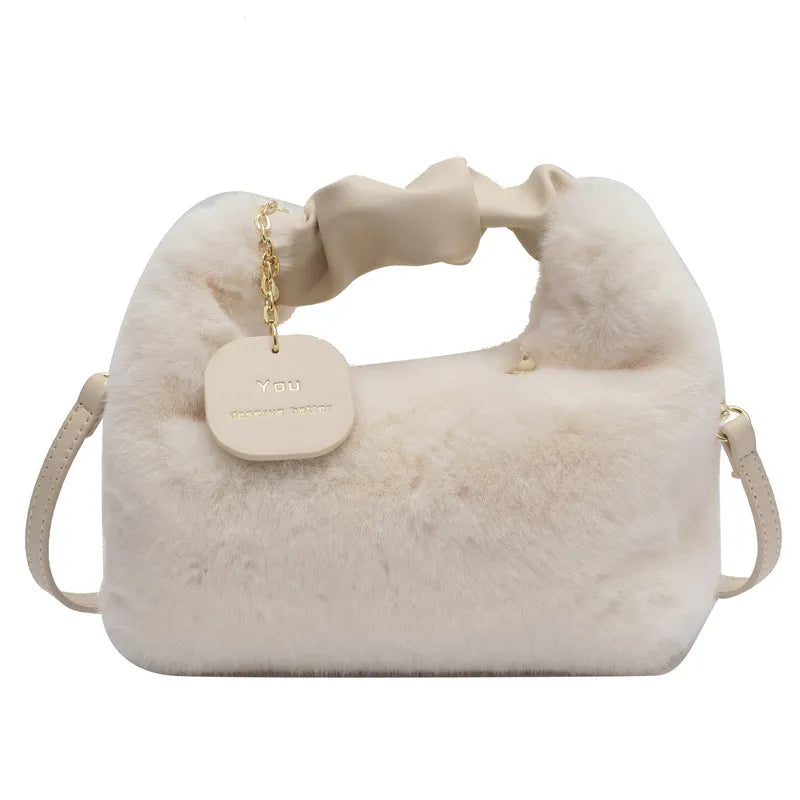 Mia - Fluffy Handtas met Crossbody – Luxe en Functionaliteit