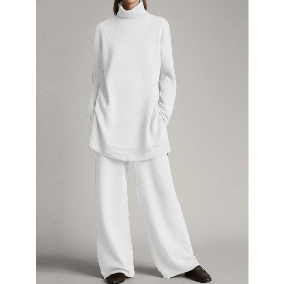 Set | Zacht oversized coltrui met rolkraag 1