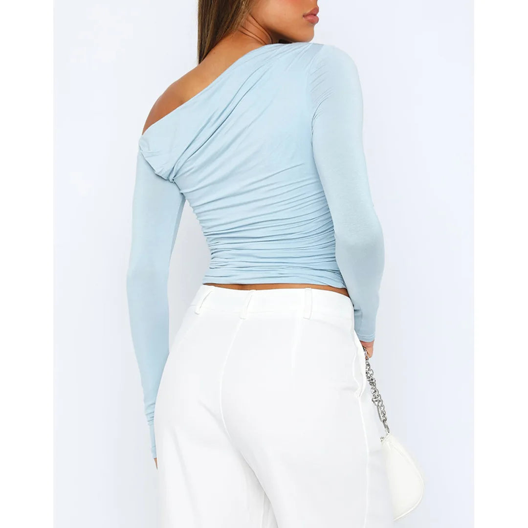 Sofia - One Shoulder Lange Mouwen Top Dames