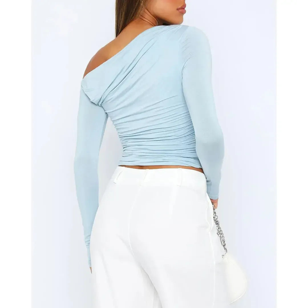 Sofia - One-Shoulder-Top mit langen Ärmeln für Damen