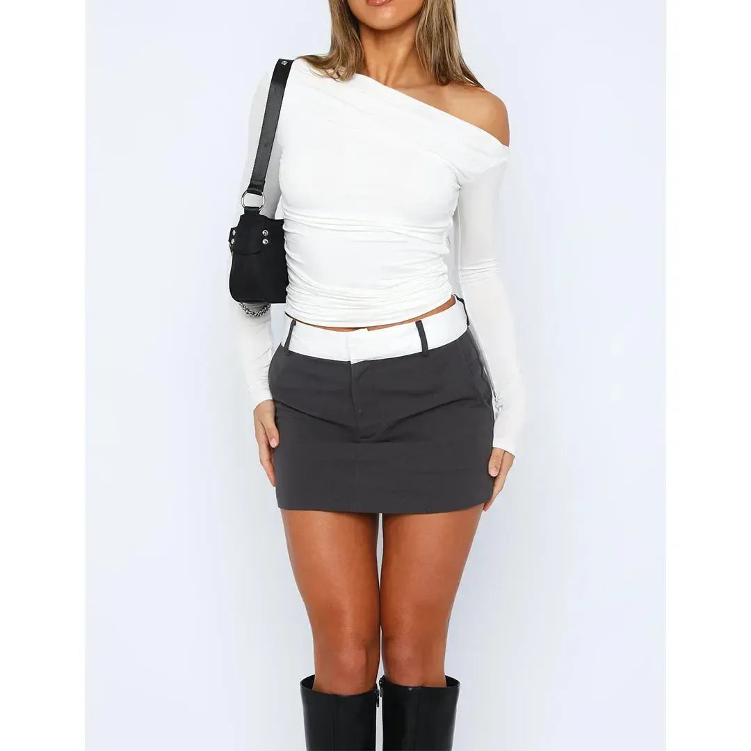 Sofia - One-Shoulder-Top mit langen Ärmeln für Damen