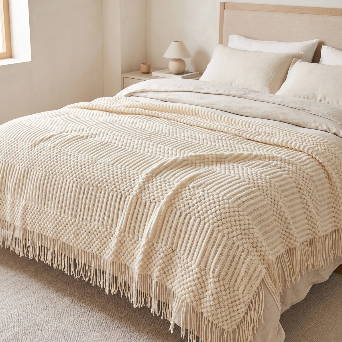 Slaapkamer Bedsprei Met Scandinavisch Breipatroon