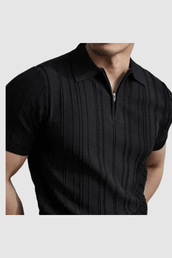 Slim-Fit Poloshirt Met Ritssluiting | Navando