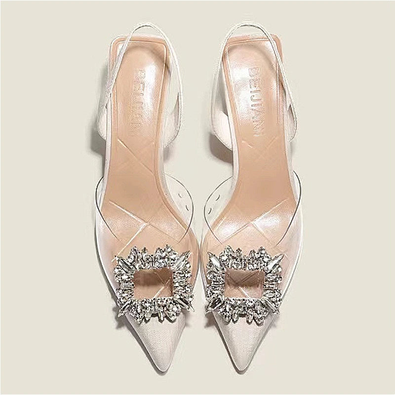 Slingback Pumps Met Opvallende Sierstenen | Navando