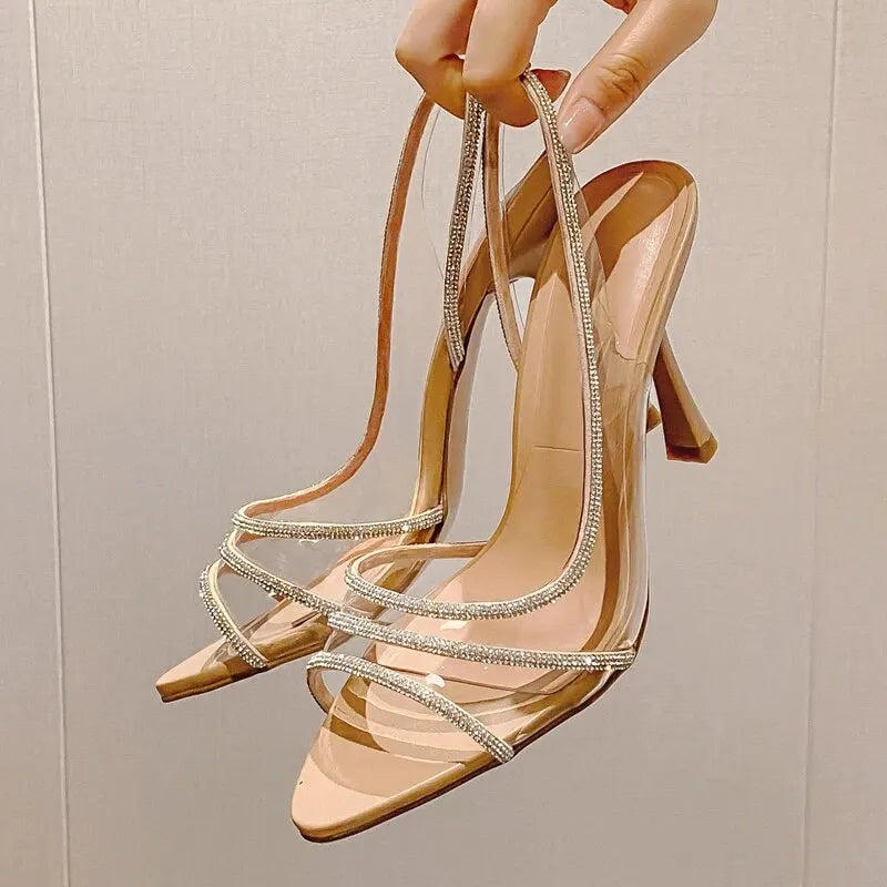 Slingback Pumps Met Strass-Stenen | Navando
